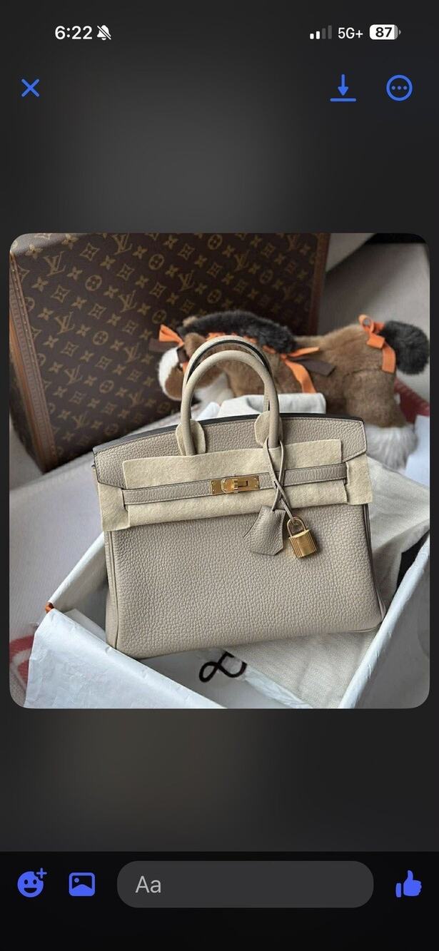 🌸 RARE BNIB HERMÈS Birkin 25 Gris Tourterelle Togo • U Stamp 2022 • Full Set 🌸 - Picture 1 of 16